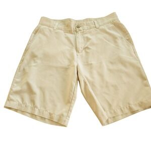 Adidas ClimaLite Golf Shorts Men's Size 32 Tan Casual Active Cruise Chore Basic